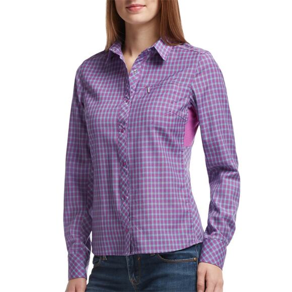 Icebreaker Tops - ICEBREAKER Terra LS Plaid Women's Long Sleeve Shirt Size XS